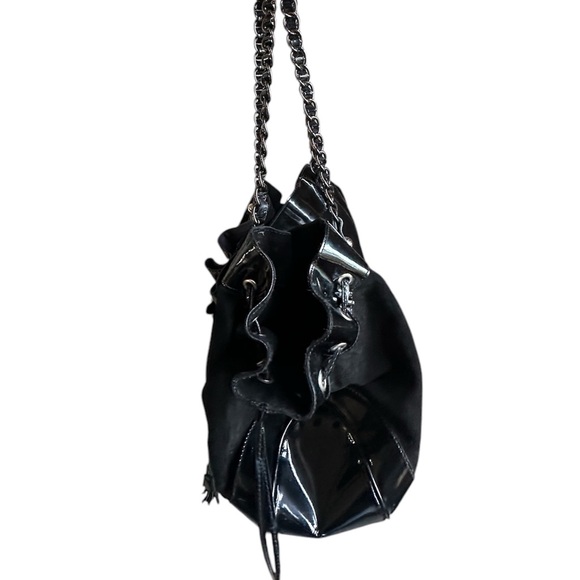 STUNNING Anne Fontaine Maureen Black Suede and Patent Shoulder Bag - Picture 4 of 12